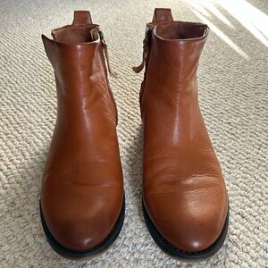 Franco Sarto Brown Leather Ankle Booties